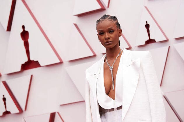 OscarÂ® nominee Tiara Thomas arrives on the red carpet of The 93rd OscarsÂ® at Union Station in Los Angeles, CA on Sunday, April 25, 2021. Los Angeles CA USA  Copyright: xMattxPetitx 34135272THA