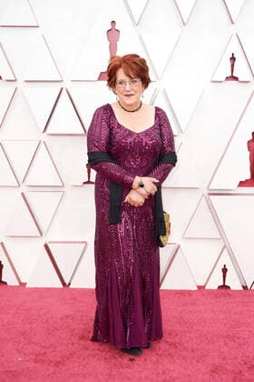 OscarÂ® nominee Diana Stoughton arrives on the red carpet of The 93rd OscarsÂ® at Union Station in Los Angeles, CA on Sunday, April 25, 2021. Los Angeles CA USA  Copyright: xMattxPetitx 34135284THA