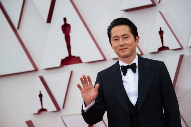 OscarÂ® nominee Steven Yeun arrives on the red carpet of The 93rd OscarsÂ® at Union Station in Los Angeles, CA on Sunday, April 25, 2021. Los Angeles CA USA  Copyright: xMattxPetitx 34135366THA