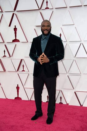 Gene Hersholt Award winner Tyler Perry arrives on the red carpet of The 93rd OscarsÂ® at Union Station in Los Angeles, CA on Sunday, April 25, 2021. Los Angeles CA USA  Copyright: xMattxPetitx 34135377THA