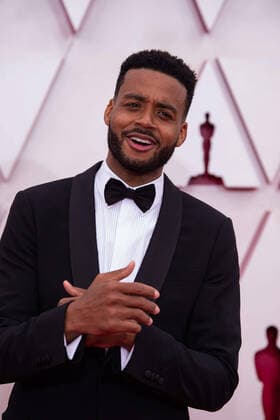 OscarÂ® nominee Kris Bowers arrives on the red carpet of The 93rd OscarsÂ® at Union Station in Los Angeles, CA on Sunday, April 25, 2021. Los Angeles CA USA  Copyright: xMattxPetitx 34135419THA