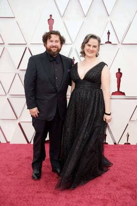 April 25, 2021, Los Angeles, California, USA: Oscar nominee MICHAEL GOVIER and guest arrive on the red carpet of The 93rd Oscars at Union Station. Los Angeles USA  - ZUMA 20210425_mda_z03_072 Copyright: xMattxPetitx