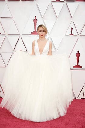 OscarÂ® nominee Maria Bakalova arrives on the red carpet of The 93rd OscarsÂ® at Union Station in Los Angeles, CA on Sunday, April 25, 2021. Los Angeles CA USA  Copyright: xMattxPetitx 34135435THA