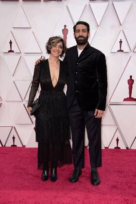 OscarÂ® nominee Alice Doyard and guest arrive on the red carpet of The 93rd OscarsÂ® at Union Station in Los Angeles, CA on Sunday, April 25, 2021. Los Angeles CA USA  Copyright: xMattxPetitx 34135440THA