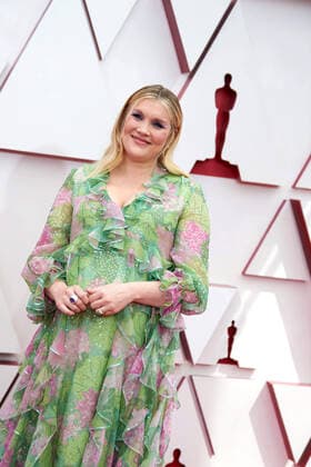 OscarÂ® nominee Emerald Fennell arrives on the red carpet of The 93rd OscarsÂ® at Union Station in Los Angeles, CA on Sunday, April 25, 2021. Los Angeles CA USA  Copyright: xMattxPetitx 34135449THA
