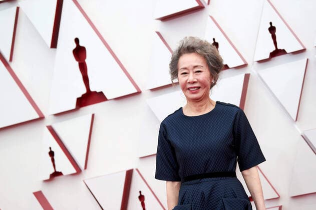 OscarÂ® nominee Yuh-Jung Youn on the red carpet of The 93rd OscarsÂ® at Union Station in Los Angeles, CA on Sunday, April 25, 2021. Los Angeles CA USA  Copyright: xMattxPetitx 34135454THA