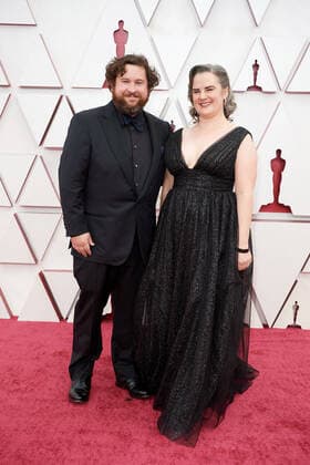 April 25, 2021, Los Angeles, California, USA: Oscar nominee MICHAEL GOVIER and guest arrive on the red carpet of The 93rd Oscars at Union Station. Los Angeles USA  - ZUMA 20210425_mda_z03_070 Copyright: xMattxPetitx