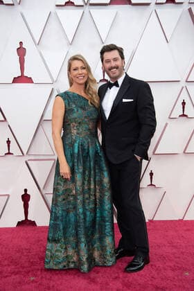OscarÂ® nominee Ben Browning (R) arrives with guest on the red carpet of The 93rd OscarsÂ® at Union Station in Los Angeles, CA on Sunday, April 25, 2021. Los Angeles CA USA  Copyright: xMattxPetitx 34135458THA