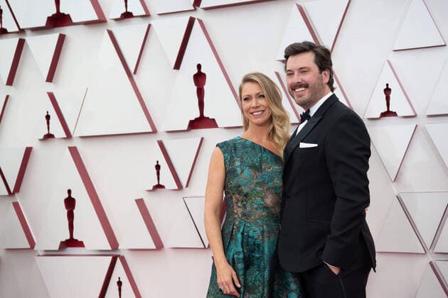 OscarÂ® nominee Ben Browning (R) arrives with guest on the red carpet of The 93rd OscarsÂ® at Union Station in Los Angeles, CA on Sunday, April 25, 2021. Los Angeles CA USA  Copyright: xMattxPetitx 34135459THA