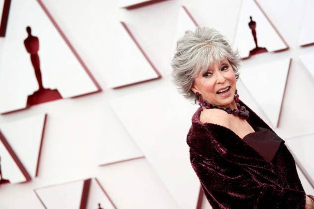 OscarÂ® presenter Rita Moreno arrives on the red carpet of The 93rd OscarsÂ® at Union Station in Los Angeles, CA on Sunday, April 25, 2021. Los Angeles CA USA  Copyright: xMattxPetitx 34135483THA