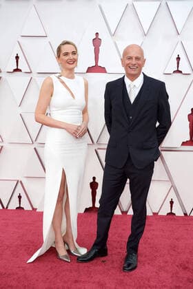 OscarÂ® nominees Jena Friedman and Anthony Hines on the red carpet of The 93rd OscarsÂ® at Union Station in Los Angeles, CA on Sunday, April 25, 2021. Los Angeles CA USA  Copyright: xMattxPetitx 34135502THA