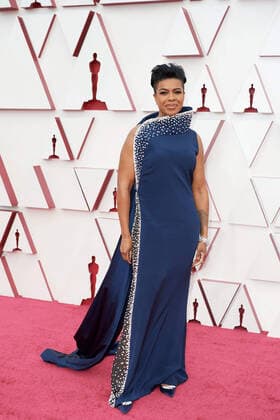 OscarÂ® nominee Mia Neal arrives on the red carpet of The 93rd OscarsÂ® at Union Station in Los Angeles, CA on Sunday, April 25, 2021. Los Angeles CA USA  Copyright: xMattxSaylesx 34135520THA
