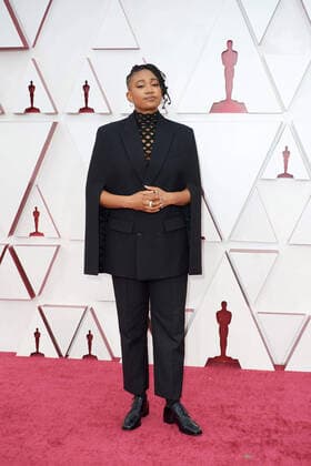 OscarÂ® nominee Janice Duncan arrives on the red carpet of The 93rd OscarsÂ® at Union Station in Los Angeles, CA on Sunday, April 25, 2021. Los Angeles CA USA  Copyright: xMattxPetitx 34135547THA