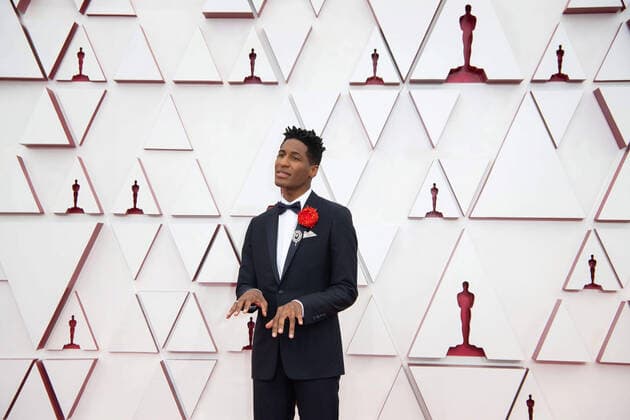 OscarÂ® nominee Jon Batiste arrives on the red carpet of The 93rd OscarsÂ® at Union Station in Los Angeles, CA on Sunday, April 25, 2021. Los Angeles CA USA  Copyright: xMattxPetitx 34135562THA