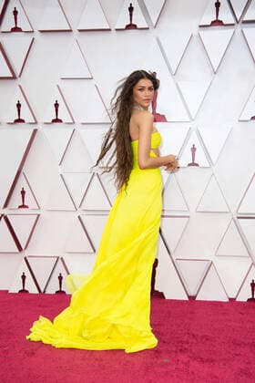 OscarÂ® presenter Zendaya arrives on the red carpet of The 93rd OscarsÂ® at Union Station in Los Angeles, CA on Sunday, April 25, 2021. Los Angeles CA USA  Copyright: xMattxPetitx 34135597THA
