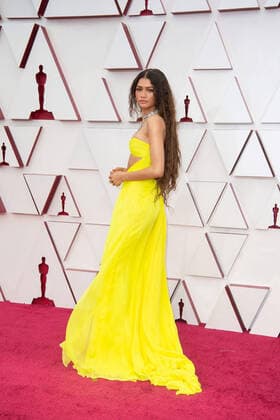 OscarÂ® presenter Zendaya arrives on the red carpet of The 93rd OscarsÂ® at Union Station in Los Angeles, CA on Sunday, April 25, 2021. Los Angeles CA USA  Copyright: xMattxPetitx 34135600THA