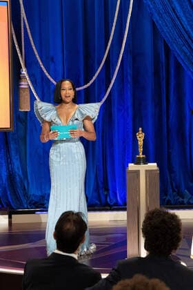 Regina King presents the OscarÂ® for Adapted Screenplay during the live ABC Telecast of The 93rd OscarsÂ® at Union Station in Los Angeles, CA on Sunday, April 25, 2021. Los Angeles CA USA  Copyright: xToddxWawrychukx 34135637THA