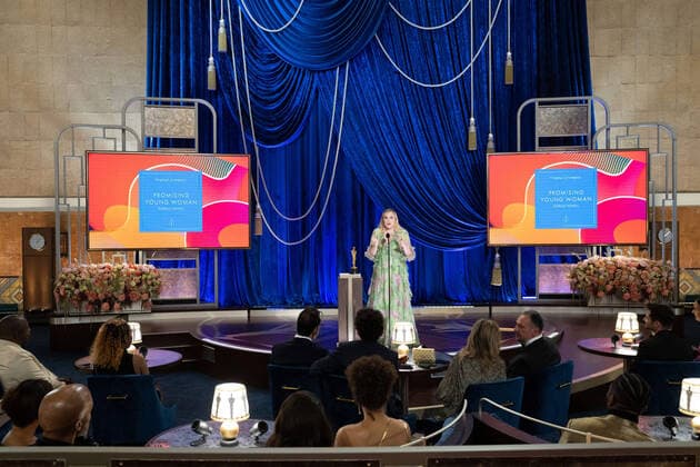 Emerald Fennell accepts the OscarÂ® for Original Screenplay during the live ABC Telecast of The 93rd OscarsÂ® at Union Station in Los Angeles, CA on Sunday, April 25, 2021. Los Angeles CA USA  Copyright: xToddxWawrychukx 34135644THA