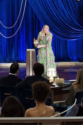 Emerald Fennell accepts the OscarÂ® for Original Screenplay during the live ABC Telecast of The 93rd OscarsÂ® at Union Station in Los Angeles, CA on Sunday, April 25, 2021. Los Angeles CA USA  Copyright: xToddxWawrychukx 34135646THA