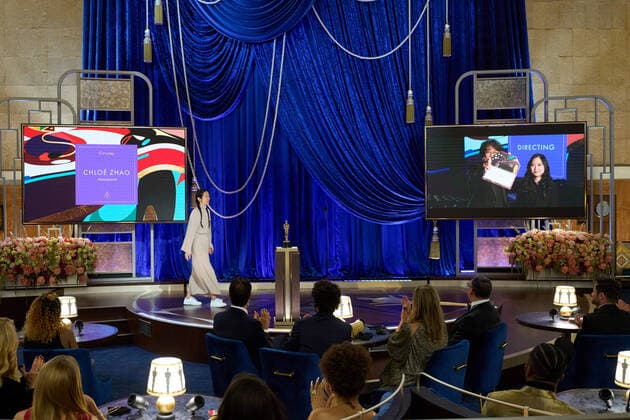 Bong Joon Ho presents the OscarÂ® for Directing to Chloe Zhao during the live ABC Telecast of The 93rd OscarsÂ® at Union Station in Los Angeles, CA on Sunday, April 25, 2021. Los Angeles CA USA  Copyright: xToddxWawrychukx 34135675THA