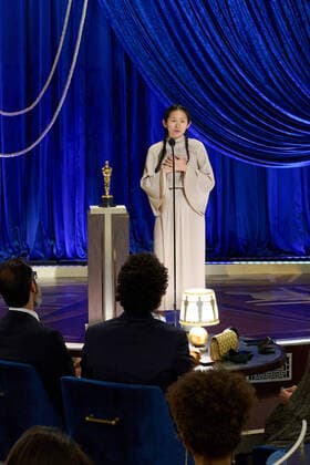 Chloe Zhao accepts the OscarÂ® for Directing during the live ABC Telecast of The 93rd OscarsÂ® at Union Station in Los Angeles, CA on Sunday, April 25, 2021. Los Angeles CA USA  Copyright: xToddxWawrychukx 34135676THA