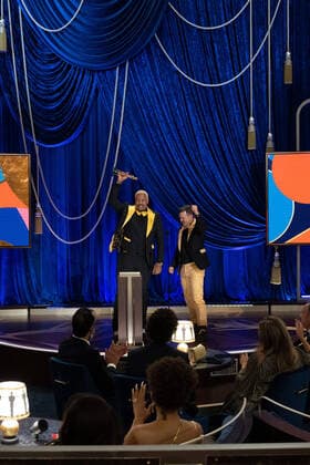 Travon Free and Martin Desmond Roe accept the OscarÂ® for Live Action Short during the live ABC Telecast of The 93rd OscarsÂ® at Union Station in Los Angeles, CA on Sunday, April 25, 2021. Los Angeles CA USA  Copyright: xToddxWawrychukx 34135681THA