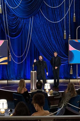 Michael Govier and Will McCormack accept the OscarÂ® for Animated Short Film during the live ABC Telecast of The 93rd OscarsÂ® at Union Station in Los Angeles, CA on Sunday, April 25, 2021. Los Angeles CA USA  Copyright: xToddxWawrychukx 34135732THA