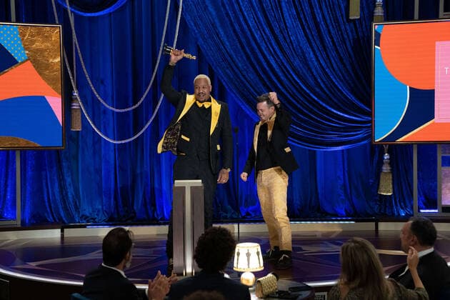 Travon Free and Martin Desmond Roe accept the OscarÂ® for Live Action Short during the live ABC Telecast of The 93rd OscarsÂ® at Union Station in Los Angeles, CA on Sunday, April 25, 2021. Los Angeles CA USA  Copyright: xToddxWawrychukx 34135739THA