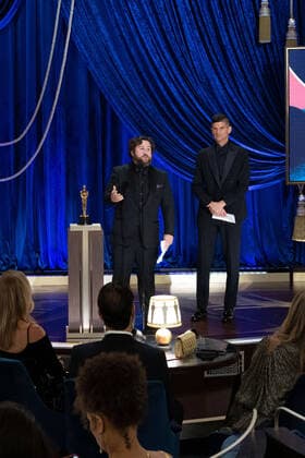 Michael Govier and Will McCormack accept the OscarÂ® for Animated Short Film during the live ABC Telecast of The 93rd OscarsÂ® at Union Station in Los Angeles, CA on Sunday, April 25, 2021. Los Angeles CA USA  Copyright: xToddxWawrychukx 34135748THA
