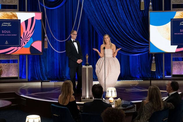 Pete Docter and Dana Murray accept the OscarÂ® for Animated Feature Film during the live ABC Telecast of The 93rd OscarsÂ® at Union Station in Los Angeles, CA on Sunday, April 25, 2021. Los Angeles CA USA  Copyright: xToddxWawrychukx 34135750THA