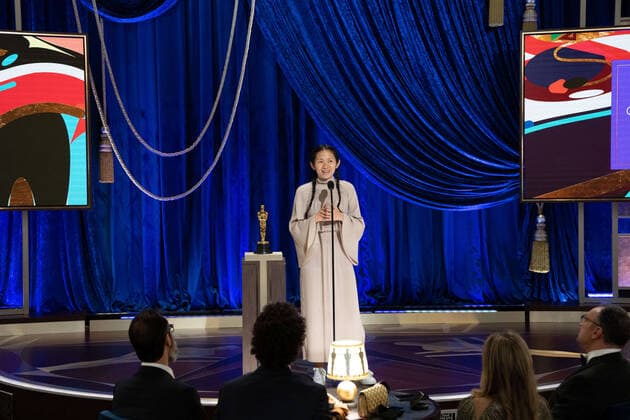 ChloÃ Zhao accepts the OscarÂ® for Directing during the live ABC Telecast of The 93rd OscarsÂ® at Union Station in Los Angeles, CA on Sunday, April 25, 2021. Los Angeles CA USA  Copyright: xToddxWawrychukx 34135760THA