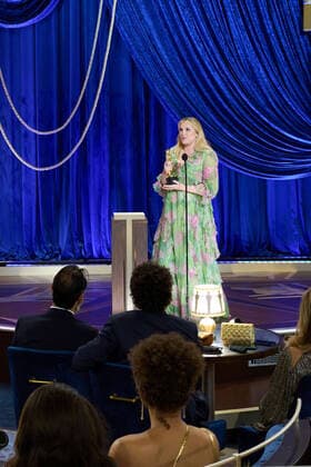 Emerald Fennell accepts the OscarÂ® for Original Screenplay during the live ABC Telecast of The 93rd OscarsÂ® at Union Station in Los Angeles, CA on Sunday, April 25, 2021. Los Angeles CA USA  Copyright: xToddxWawrychukx 34135769THA