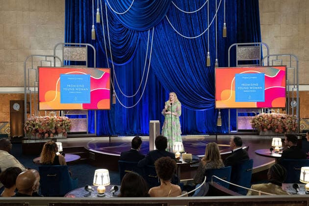 Emerald Fennell accepts the OscarÂ® for Original Screenplay during the live ABC Telecast of The 93rd OscarsÂ® at Union Station in Los Angeles, CA on Sunday, April 25, 2021. Los Angeles CA USA  Copyright: xToddxWawrychukx 34135770THA