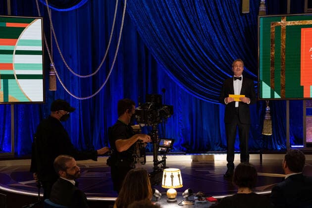 Brad Pitt presents the OscarÂ® for Actress in a Supporting Role during the live ABC Telecast of The 93rd OscarsÂ® at Union Station in Los Angeles, CA on Sunday, April 25, 2021. Los Angeles CA USA  Copyright: xToddxWawrychukx 34135780THA