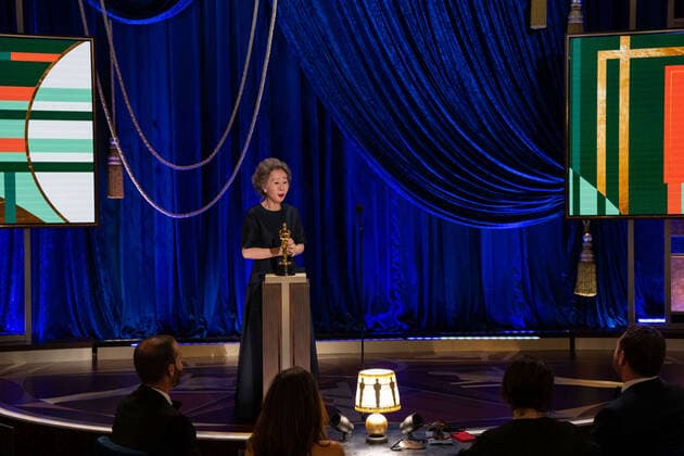 Yuh-Jung Youn accepts the OscarÂ® for Actress in a Supporting Role during the live ABC Telecast of The 93rd OscarsÂ® at Union Station in Los Angeles, CA on Sunday, April 25, 2021. Los Angeles CA USA  Copyright: xToddxWawrychukx 34135782THA