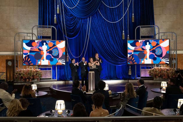 Jaime Baksht, Carlos CortÃ s, Phillip Bladh and Michelle Couttolenc accept the OscarÂ® for Sound during the live ABC Telecast of The 93rd OscarsÂ® at Union Station in Los Angeles, CA on Sunday, April 25, 2021. Los Angeles CA USA  Copyright: xToddxWawrychukx 34135791THA