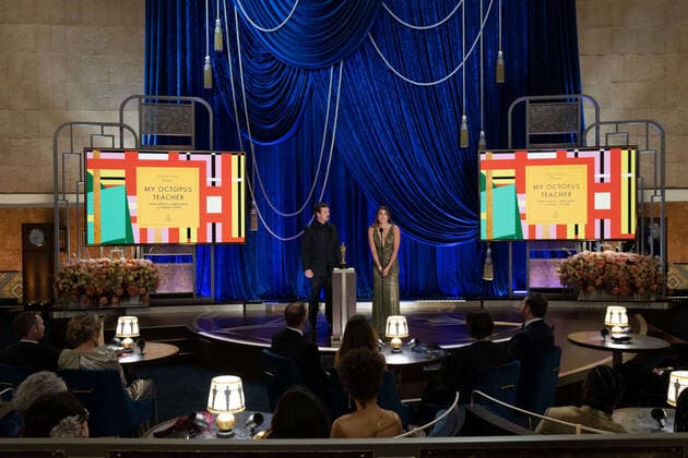 James Reed and Pippa Erlich accept the OscarÂ® for Documentary Feature during the live ABC Telecast of The 93rd OscarsÂ® at Union Station in Los Angeles, CA on Sunday, April 25, 2021. Los Angeles CA USA  Copyright: xToddxWawrychukx 34135794THA