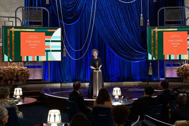 Yuh-Jung Youn accepts the OscarÂ® for Actress in a Supporting Role during the live ABC Telecast of The 93rd OscarsÂ® at Union Station in Los Angeles, CA on Sunday, April 25, 2021. Los Angeles CA USA  Copyright: xToddxWawrychukx 34135801THA
