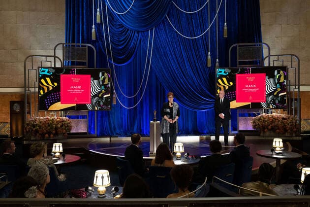 Jan Pascale and Donald Graham accept the OscarÂ® for Production Design during the live ABC Telecast of The 93rd OscarsÂ® at Union Station in Los Angeles, CA on Sunday, April 25, 2021. Los Angeles CA USA  Copyright: xToddxWawrychukx 34135803THA