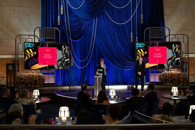 Jan Pascale and Donald Graham accept the OscarÂ® for Production Design during the live ABC Telecast of The 93rd OscarsÂ® at Union Station in Los Angeles, CA on Sunday, April 25, 2021. Los Angeles CA USA  Copyright: xToddxWawrychukx 34135804THA