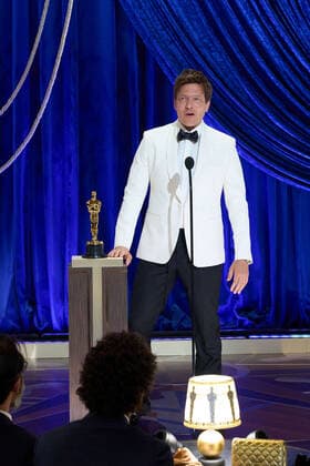 Thomas Vinterberg accepts the OscarÂ® for International Feature Film on behalf of Denmark during the live ABC Telecast of The 93rd OscarsÂ® at Union Station in Los Angeles, CA on Sunday, April 25, 2021. Los Angeles CA USA  Copyright: xToddxWawrychukx 34135805THA