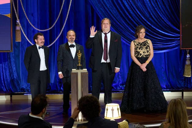 Jamie Baksht, Carlos CortÃ s, Phillip Bladh, and Michelle Couttolenc accept the OscarÂ® for Sound during the live ABC Telecast of The 93rd OscarsÂ® at Union Station in Los Angeles, CA on Sunday, April 25, 2021. Los Angeles CA USA  Copyright: xToddxWawrychukx 34135807THA
