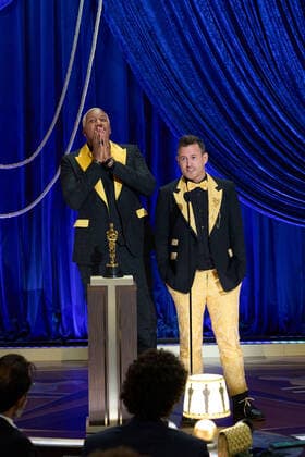Travon Free and Martin Desmond Roe accept the OscarÂ® for Live Action Short during the live ABC Telecast of The 93rd OscarsÂ® at Union Station in Los Angeles, CA on Sunday, April 25, 2021. Los Angeles CA USA  Copyright: xToddxWawrychukx 34135808THA