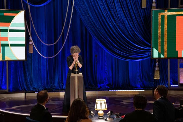 Yuh-Jung Youn accepts the OscarÂ® for Actress in a Supporting Role during the live ABC Telecast of The 93rd OscarsÂ® at Union Station in Los Angeles, CA on Sunday, April 25, 2021. Los Angeles CA USA  Copyright: xToddxWawrychukx 34135810THA