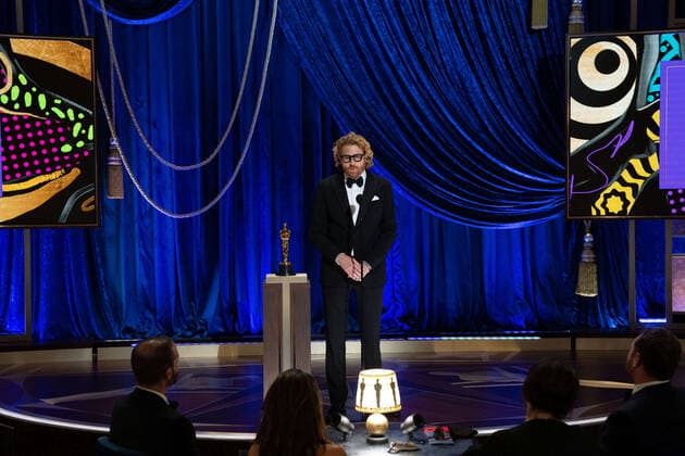 Erik Messerschmidt accepts the OscarÂ® for Cinematography during the live ABC Telecast of The 93rd OscarsÂ® at Union Station in Los Angeles, CA on Sunday, April 25, 2021. Los Angeles CA USA  Copyright: xToddxWawrychukx 34135812THA