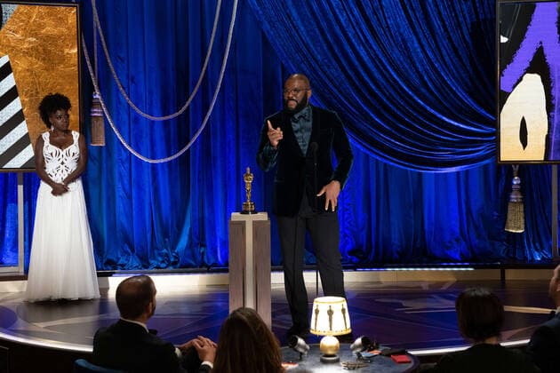 Tyler Perry accepts the Gene Hersholt Humanitarian Award during the live ABC Telecast of The 93rd OscarsÂ® at Union Station in Los Angeles, CA on Sunday, April 25, 2021. Los Angeles CA USA  Copyright: xToddxWawrychukx 341351011THA