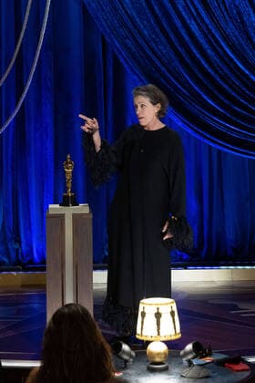 Frances McDormand accepts the Oscars for Actress in a Leading Role during the live ABC Telecast of The 93rd Oscars at Union Station in Los Angeles, CA on Sunday, April 25, 2021. Los Angeles CA USA  Copyright: xToddxWawrychukx 341351040THA