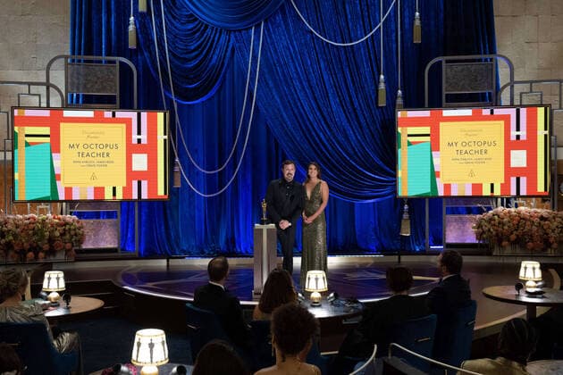 James Reed and Pippa Erlich accept the Oscars for Documentary Feature during the live ABC Telecast of The 93rd Oscars at Union Station in Los Angeles, CA on Sunday, April 25, 2021. Los Angeles CA USA  Copyright: xToddxWawrychukx 34135940THA