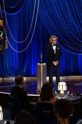 Erik Messerschmidt accepts the Oscars for Cinematography during the live ABC Telecast of The 93rd Oscars at Union Station in Los Angeles, CA on Sunday, April 25, 2021. Los Angeles CA USA  Copyright: xToddxWawrychukx 34135947THA