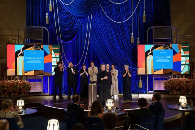 Frances McDormand accepts the Oscars for Best Picture during the live ABC Telecast of The 93rd Oscars at Union Station in Los Angeles, CA on Sunday, April 25, 2021. Los Angeles CA USA  Copyright: xToddxWawrychukx 34135961THA